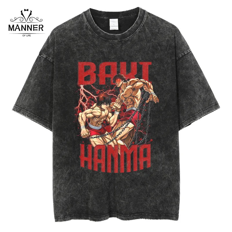 Baki Acid Washed Graphic T-Shirts
