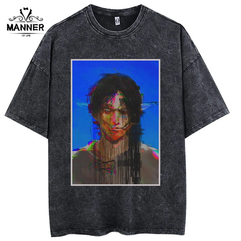 Attack on Titan Acid Wash T shirt