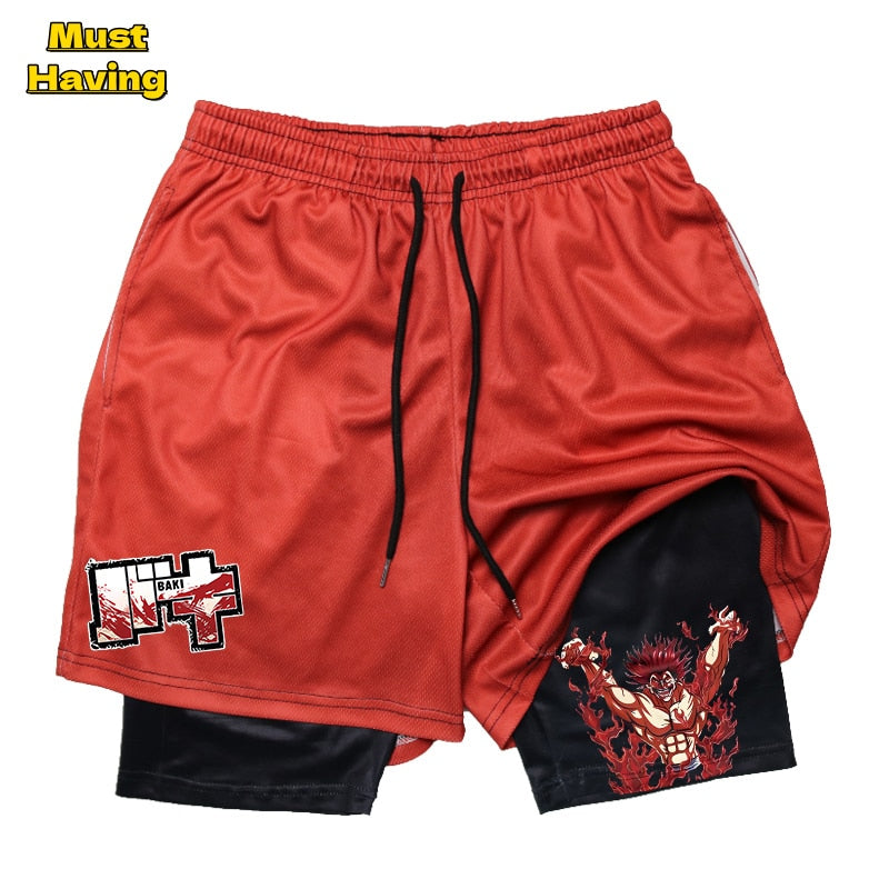 Baki Hanma Anime 2 In 1 Gym Shorts